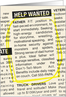Humorous Help Wanted Ad for Father’s Day card