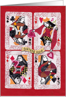 Four Queens from a Deck of Cards: Thinking of You, Sister card