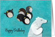 Polar Bear and Penguin Birthday Balloons card