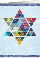 Colorful Star of David for Yom Kippur card