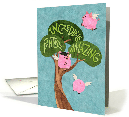 Pigs Flying Graduation Congratulations card (1677876)