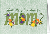 Wonderful Mom Because I Said So Mother’s Day card