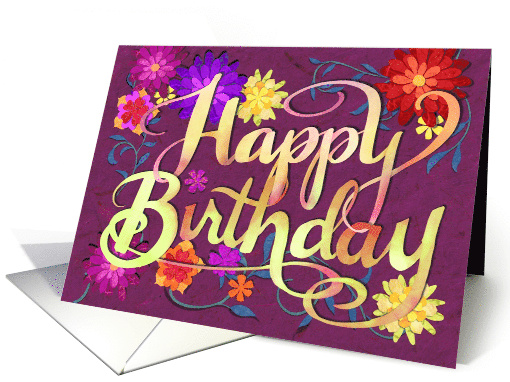 Mom's Birthday with Flowers and Flourish card (1724636)