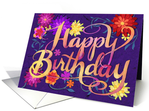 Grandma's Birthday with Flowers and Flourish card (1724644)