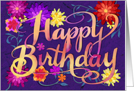 Grandma’s Birthday with Flowers and Flourish card