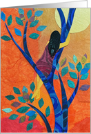 Woman in Tree for Birthday card
