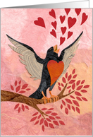 Joyful Songbird for Valentine’s Day card