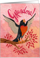 Valentine Bird Sings for Grandma card