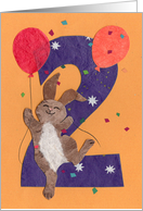 2nd Birthday Bunny Jumps for Joy card