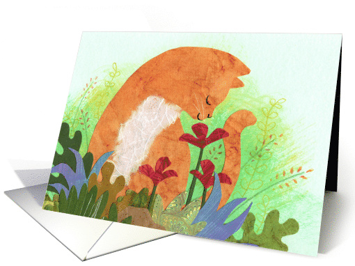 Thank You Tabby in Garden card (1791010)