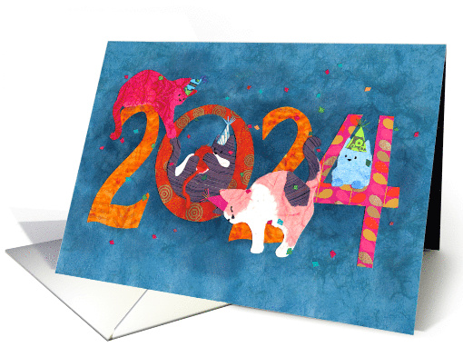 2024 New Year Cats in Hats card (1793740)