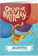 Scorpio Birthday with Balloons card