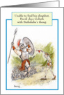 Jewish Humor David & Goliath Slinger Not Thong Biblical Birthday Card