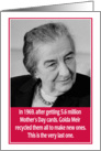 Jewish Humor Golda Meir Jewish Mother’s Day Card