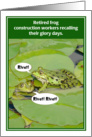 Retired Frog Construction Workers Funny Retirement Card