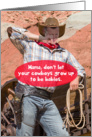 Crybaby Cowboy Funny Anniversary Card for Wife card