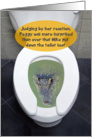 Alligator Toilet Seat Down Surprised Scream Funny Birthday Card