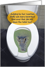Alligator Toilet Seat Down Romantic Funny Anniversary Card