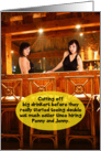 Twin Barmaids Big Drinkers Seeing Double Funny Bachelor Party Card