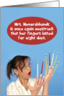 Jewish Humor Mrs. Menorah Hands 8 Days Funny Chanukah Card