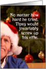 Screwed Up Elfie Selfie Photo Funny Christmas card