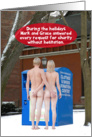 Nude Naked Couple Donate Clothes Funny Christmas Holiday Card