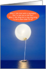 Moon Balloon Man in Inner Tube on Ocean Funny Birthday Card
