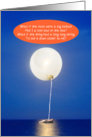 Moon Balloon Man in Inner Tube on Ocean Friendship Card