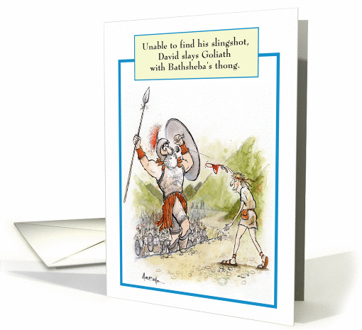 Jewish Humor David & Goliath Biblical Aim High Birthday card (1215860)