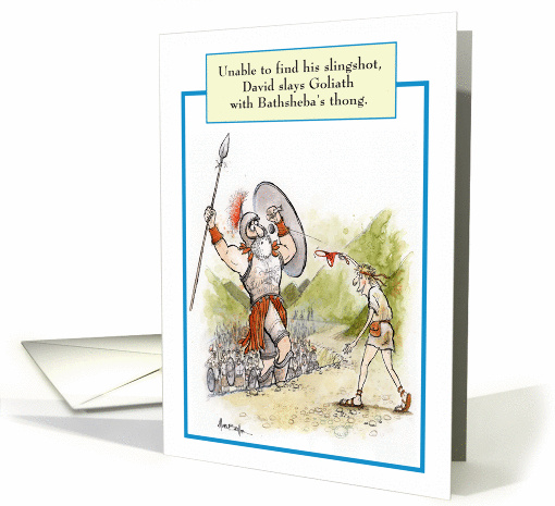 Jewish Humor David Goliath Biblical Anniversary Card for Wife card