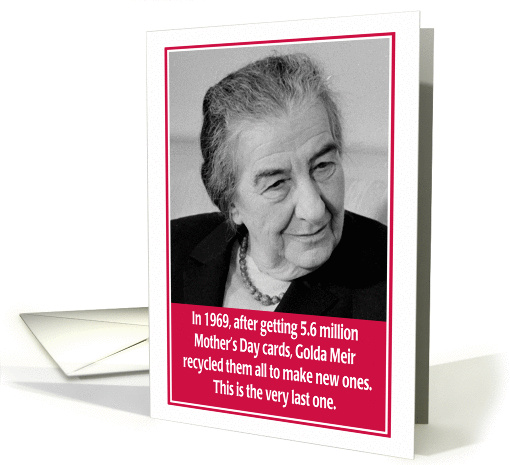 Jewish Humor Golda Meir Jewish Mother's Day card (1238086)