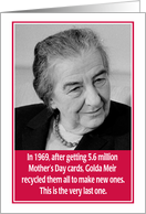 Jewish Humor Golda Meir Jewish Mother’s Day Card