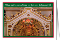 Jewish Humor God’s Electric Bill Ner Tamid Eternal Light Get Well Card