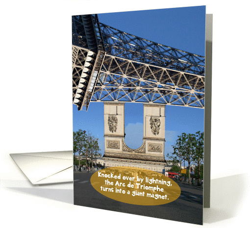 Eiffel Tower Arc de Triomphe Monuments Funny Romantic Anniversary card
