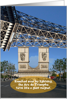 Eiffel Tower Arc de Triomphe Magnet Funny Romantic Birthday Card
