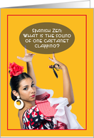 Spanish Zen One Castanet Clapping Funny Friendship Card