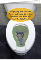 Alligator Toilet Seat Down Surprised Scream Funny Birthday Card