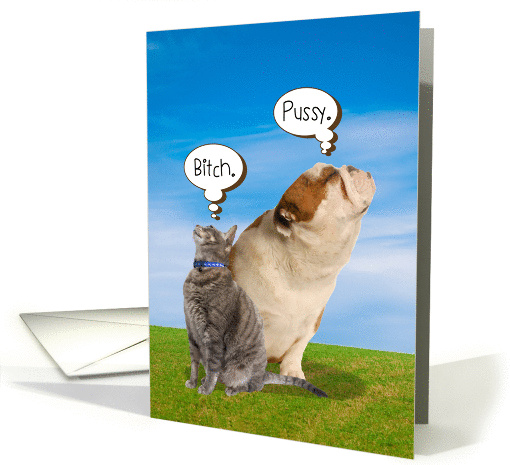 Bitch Pussy Cat Dog Funny Anniversary card (1277872)