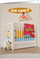 Gas Again? Flying Farting Toddler New Job Congratulations Card
