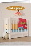 Gas Again? Flying Farting Toddler Funny Friendship Card