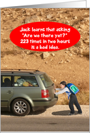 Are We There Yet? Child Pushing Car Funny Birthday Card