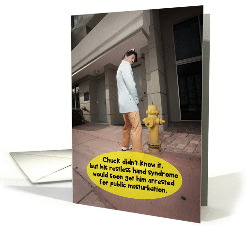 Restless Hand Syndrome Public Masturbation Funny Get Well card