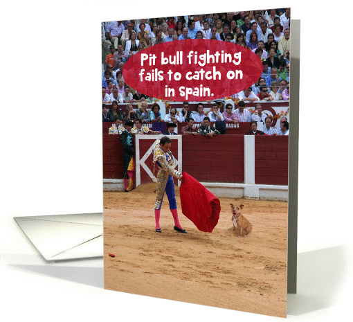 Pit Bull Fighting Fails in Spain Funny Encouragement card (1291562)