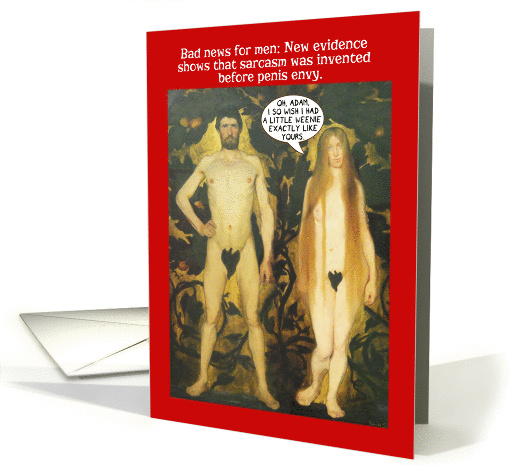 Adam Eve Sarcasm Before Penis Envy Funny Friendship card (1294150)