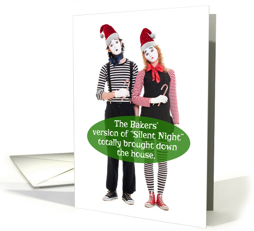 Mimes Silent Night Brings Down House Funny Christmas card (1295290)