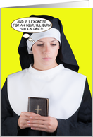 Nun Exorcise Burn Calories Weight Loss Dieting Encouragement Card