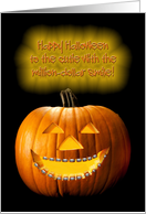 Pumpkin Wearing Braces Million-Dollar Smile Funny Halloween Card