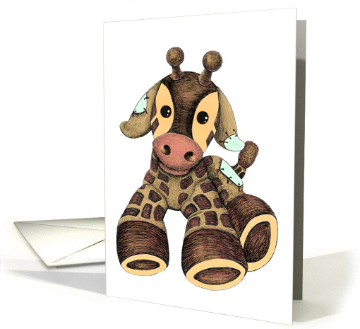 Blank Note Card, Stuffed Giraffe card (1283086)