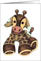 Blank Note Card, Stuffed Giraffe card
