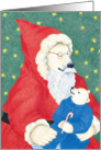A Polar Bear Dressed as Santa Claus Christmas Card